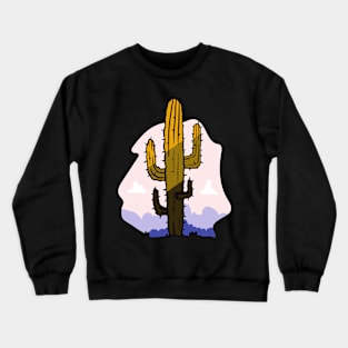 Cute Cactus in Desert Illustration Artwork Crewneck Sweatshirt